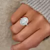 2ct Oval Cut White Sapphire Halo Engagement Ring