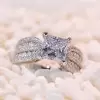 2ct Princess Cut White Sapphire Engagement Rings