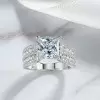 2ct Princess Cut White Sapphire Engagement Rings