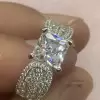 2ct Princess Cut White Sapphire Engagement Rings