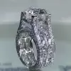 5.5ct Round Cut White Sapphire Engagement Ring