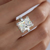 3.5ct Radiant Cut White Sapphire Engagement Ring