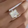 3.5ct Radiant Cut White Sapphire Engagement Ring