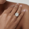 3.5ct Radiant Cut White Sapphire Engagement Ring
