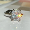 3.5ct Radiant Cut White Sapphire Engagement Ring