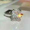 3.5ct Radiant Cut White Sapphire Engagement Ring