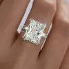 3.5ct Radiant Cut White Sapphire Engagement Ring