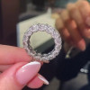 6mm Width Round Cut White Sapphire Eternity Band
