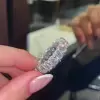 6mm Width Round Cut White Sapphire Eternity Band