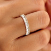 Baguette and Round Cut Dainty Wedding Band