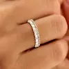 Baguette and Round Cut Dainty Wedding Band