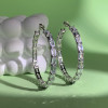 12ctw Baguette Cut White Sapphire Hoop Earrings