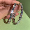 12ctw Baguette Cut White Sapphire Hoop Earrings