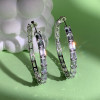 12ctw Baguette Cut White Sapphire Hoop Earrings