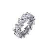Handmade Pear Shape Lab-Created White Sapphire Eternity Band