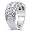 Triple Row Emerald Cut Half Wedding Band