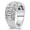 Triple Row Emerald Cut Half Wedding Band