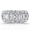 Triple Row Emerald Cut Half Wedding Band