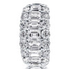 Triple Row Emerald Cut Half Wedding Band