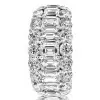 Triple Row Emerald Cut Half Wedding Band