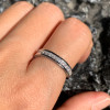 Princess Cut White Sapphire Dainty Wedding Band