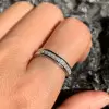 Princess Cut White Sapphire Dainty Wedding Band