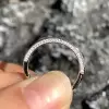 Princess Cut White Sapphire Dainty Wedding Band