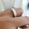 Princess Cut White Sapphire Dainty Wedding Band