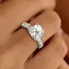 3ct Cushion Cut White Sapphire Engagement Ring