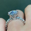 3ct Round Cut White Sapphire Engagement Ring