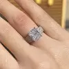 3.5ct Radiant Cut White Sapphire Engagement Ring