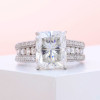 3.5ct Radiant Cut White Sapphire Engagement Ring