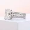 3.5ct Radiant Cut White Sapphire Engagement Ring