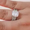3.5ct Radiant Cut White Sapphire Engagement Ring