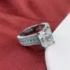 3.5ct Radiant Cut White Sapphire Engagement Ring