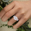 3.5ct Radiant Cut White Sapphire Engagement Ring