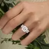3.5ct Radiant Cut White Sapphire Engagement Ring