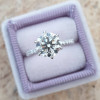 Classic Round Cut White Sapphire Engagement Ring
