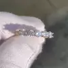 1.2ct Five-Stone Round Cut White Sapphire Wedding Band
