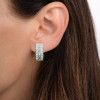 7ctw Asscher Cut Triple Row White Sapphire Huggie Hoop Earrings