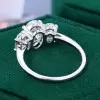 3.25CTW Oval Cut White Sapphire Three Stone Engagement Ring