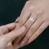3.25CTW Oval Cut White Sapphire Three Stone Engagement Ring