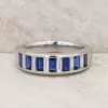 2.35ct Baguette Cut Blue Sapphire Eternity Band