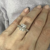 3.15ct Radiant Cut White Sapphire Engagement Ring