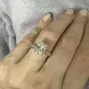 3.15ct Radiant Cut White Sapphire Engagement Ring