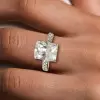 3.15ct Radiant Cut White Sapphire Engagement Ring