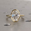 3ct Bezel Set Oval Cut Simple Modern Engagement Ring