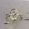3ct Bezel Set Oval Cut Simple Modern Engagement Ring