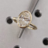 3ct Bezel Set Oval Cut Simple Modern Engagement Ring