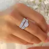 Round Cut White Sapphire 2pcs Bridal Set